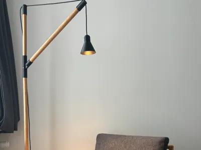 Oak reading lamp 