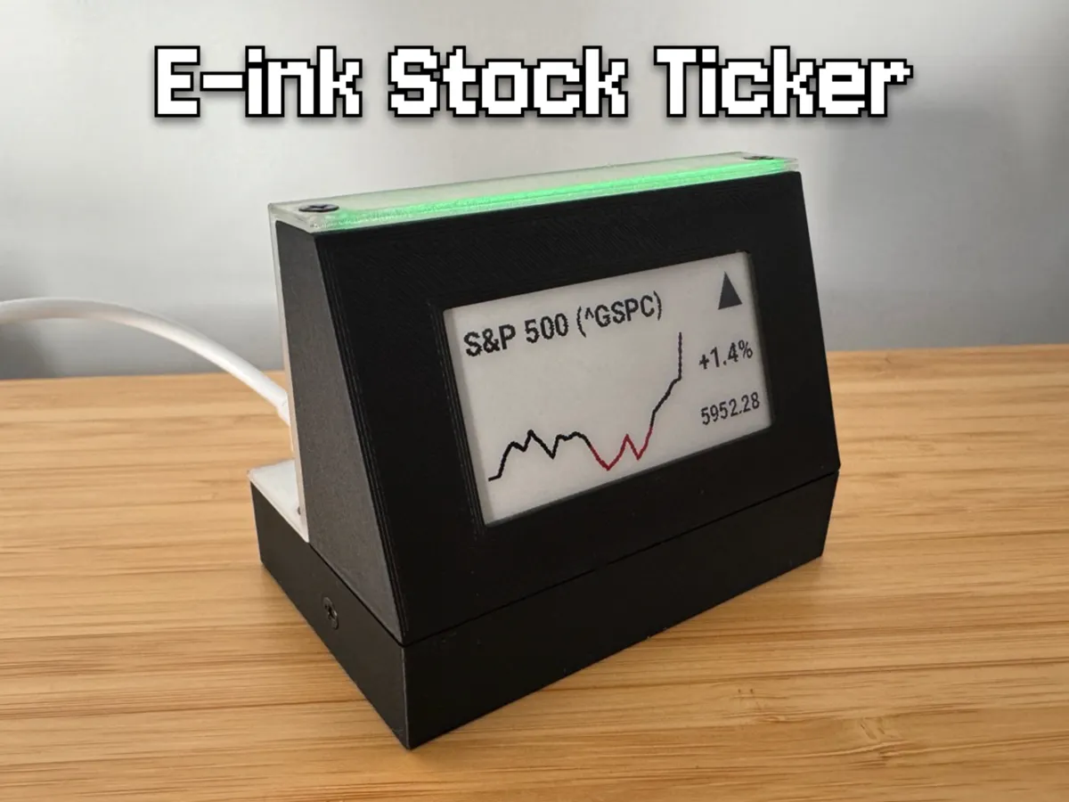 E-ink Stock Ticker - Free 3D Print Model - MakerWorld