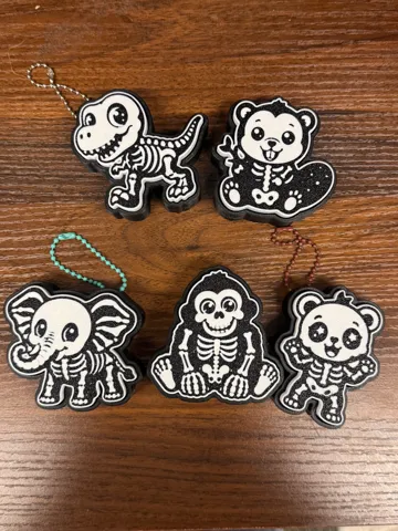 Llavero: Set of 5 animal skeleton figet clickers + keychain — vista de referencia 2