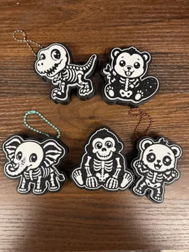 Llavero: Set of 5 animal skeleton figet clickers + keychain — vista de referencia 3