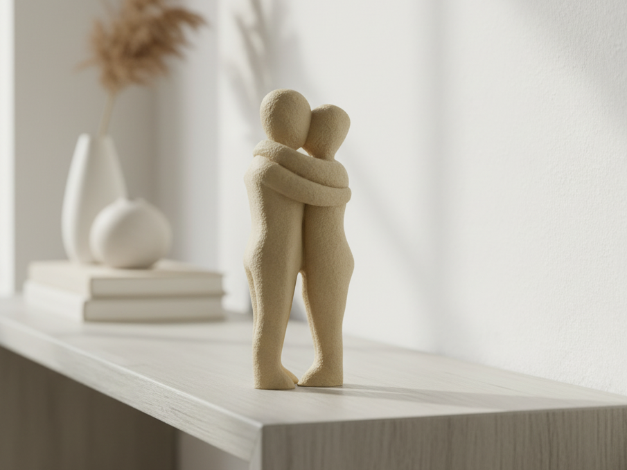Scultura Minimalista Coppia Abbracciata - Bacio