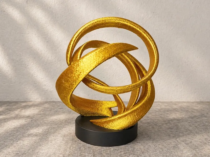 Abstract Spiral Sculpture – Modern Decor