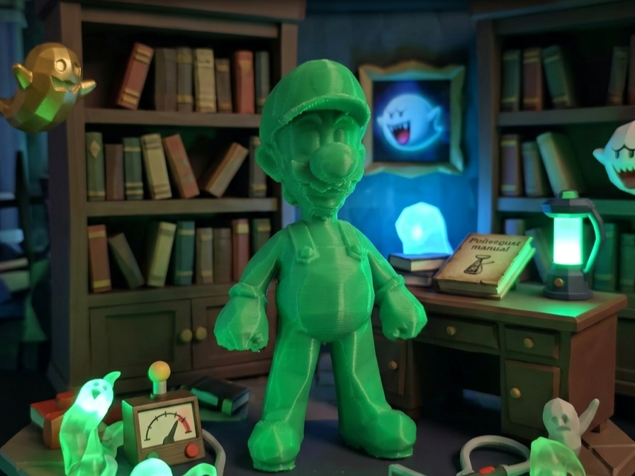 Low Poly Luigi Statua Stilizzata 3D Print Minimal