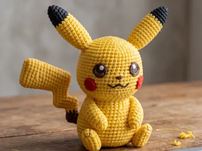 Pikachu Crochet Style Figure