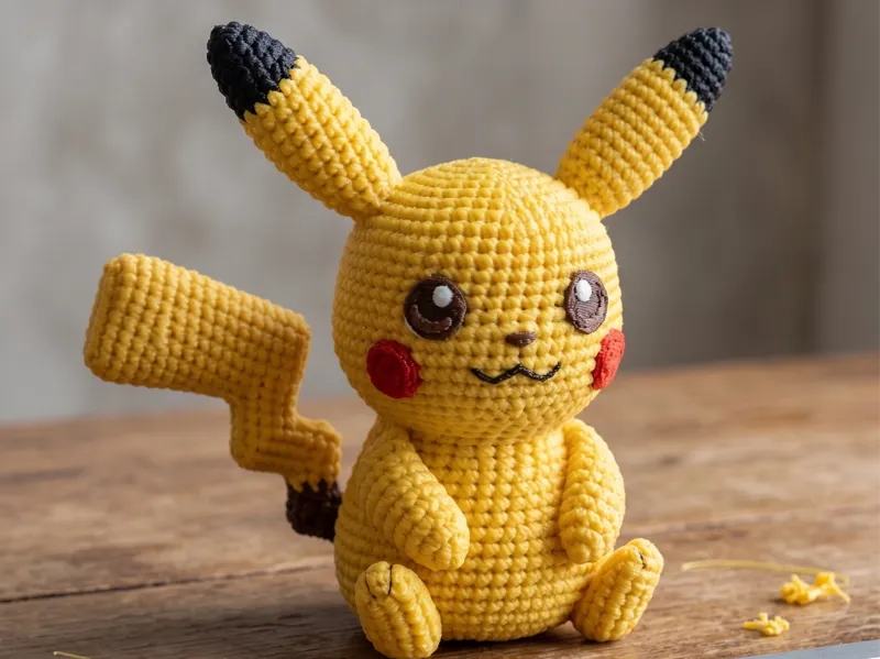 Pikachu Crochet Style Figure
