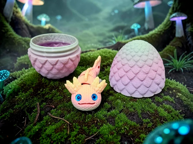 Knitted Egg for Knitted 6mm glass eye Axolotl