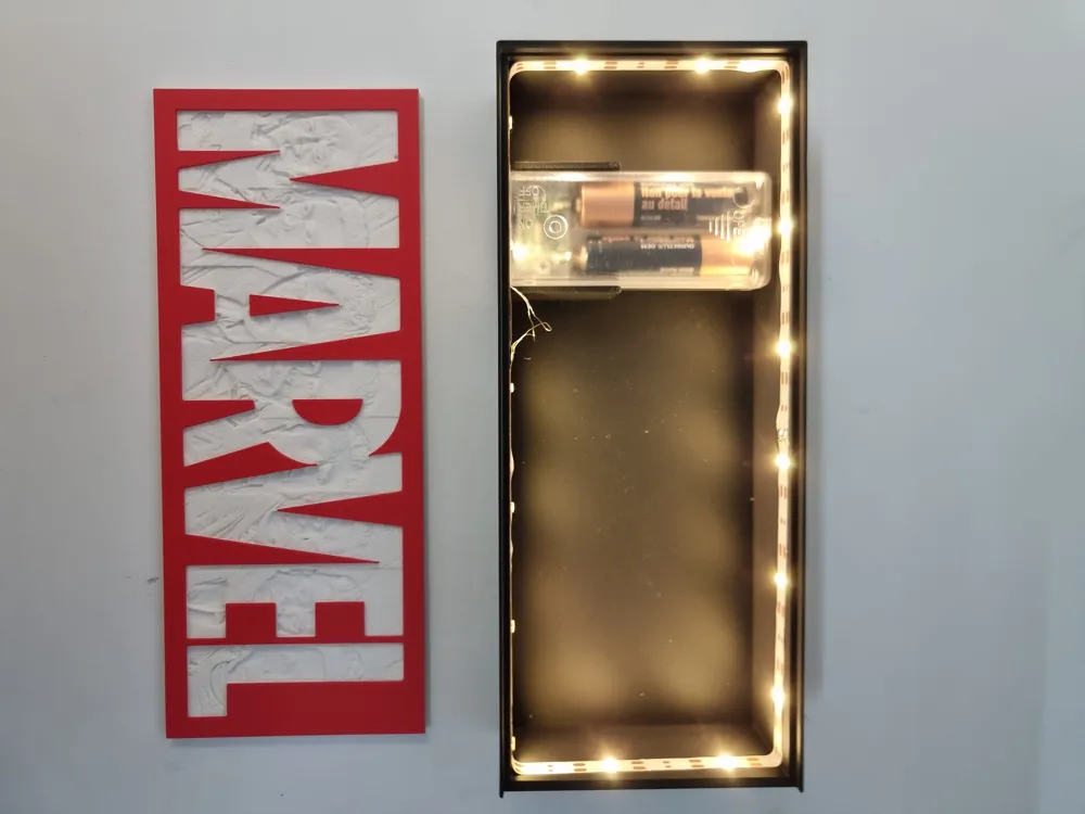 Marvel Led Box Marvel Lightbox with Battery LED and External Switch - Free 3D Print ...