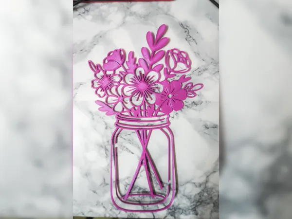Fleur en bocal Mason n°05 – décoration murale