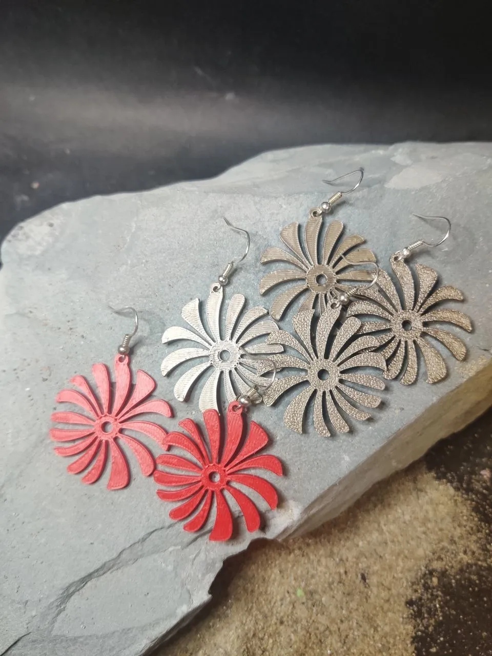 Sunburst Flower Spirograph Earrings view 4