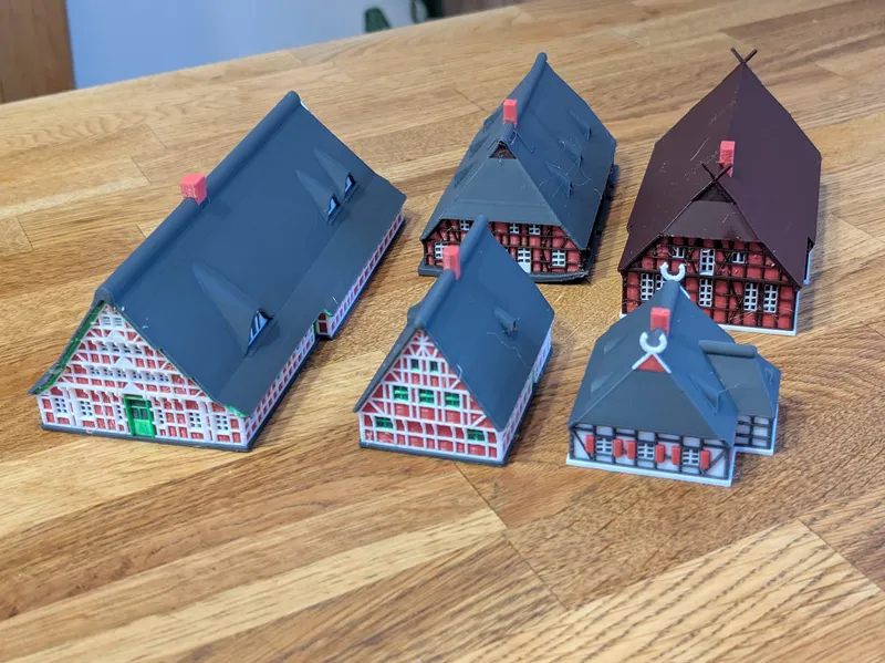 Wattle Daub Houses for Diorama, Model train, RPG