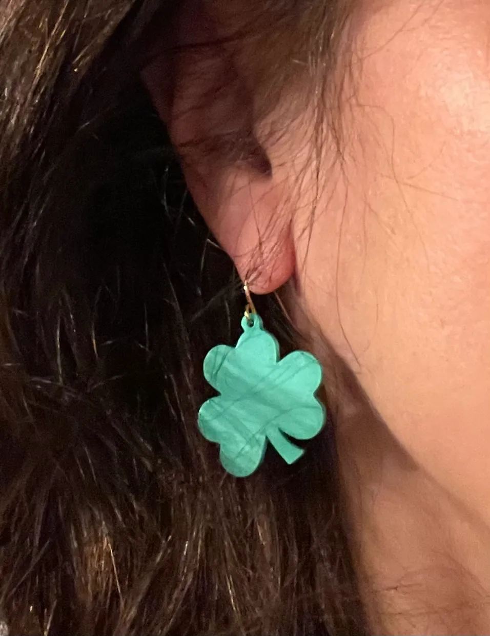 Shamrock Clover Earrings St Patrick's Day view 2
