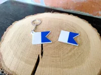 Alpha Flag Keychain