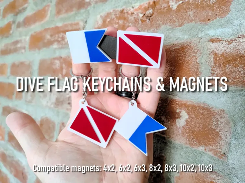 Dive Flag Keychains & Magnets