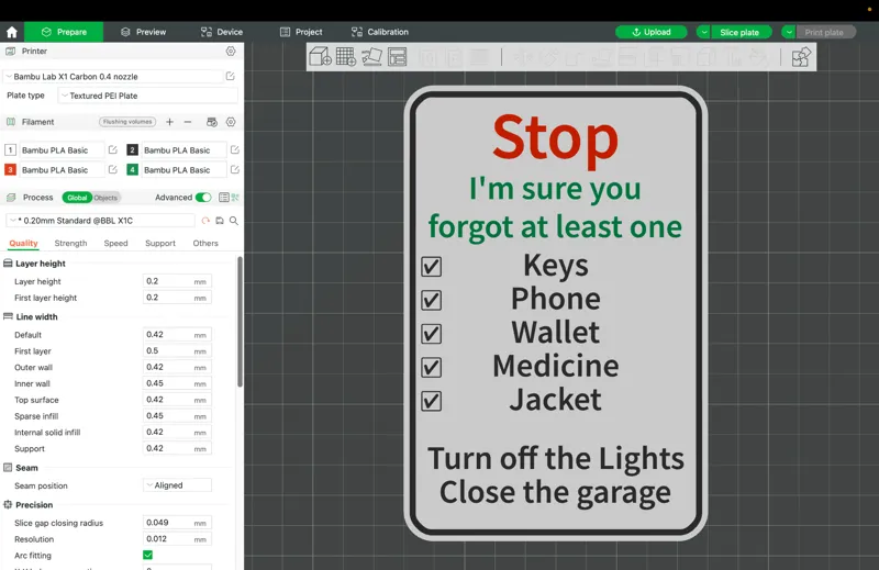 Checklist Sign