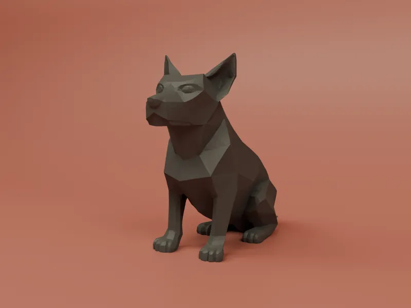 Cute Low Poly Dog Figure Decoration - "Good Boy"