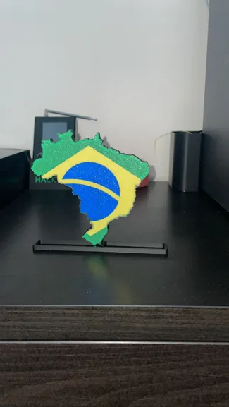 Brazil Map/Flag stand (Multi-colored)