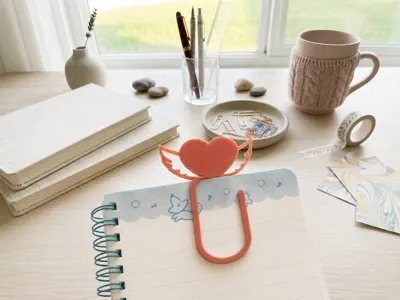 Angel Heart Bookmark Clip Winged Heart Paper Clip