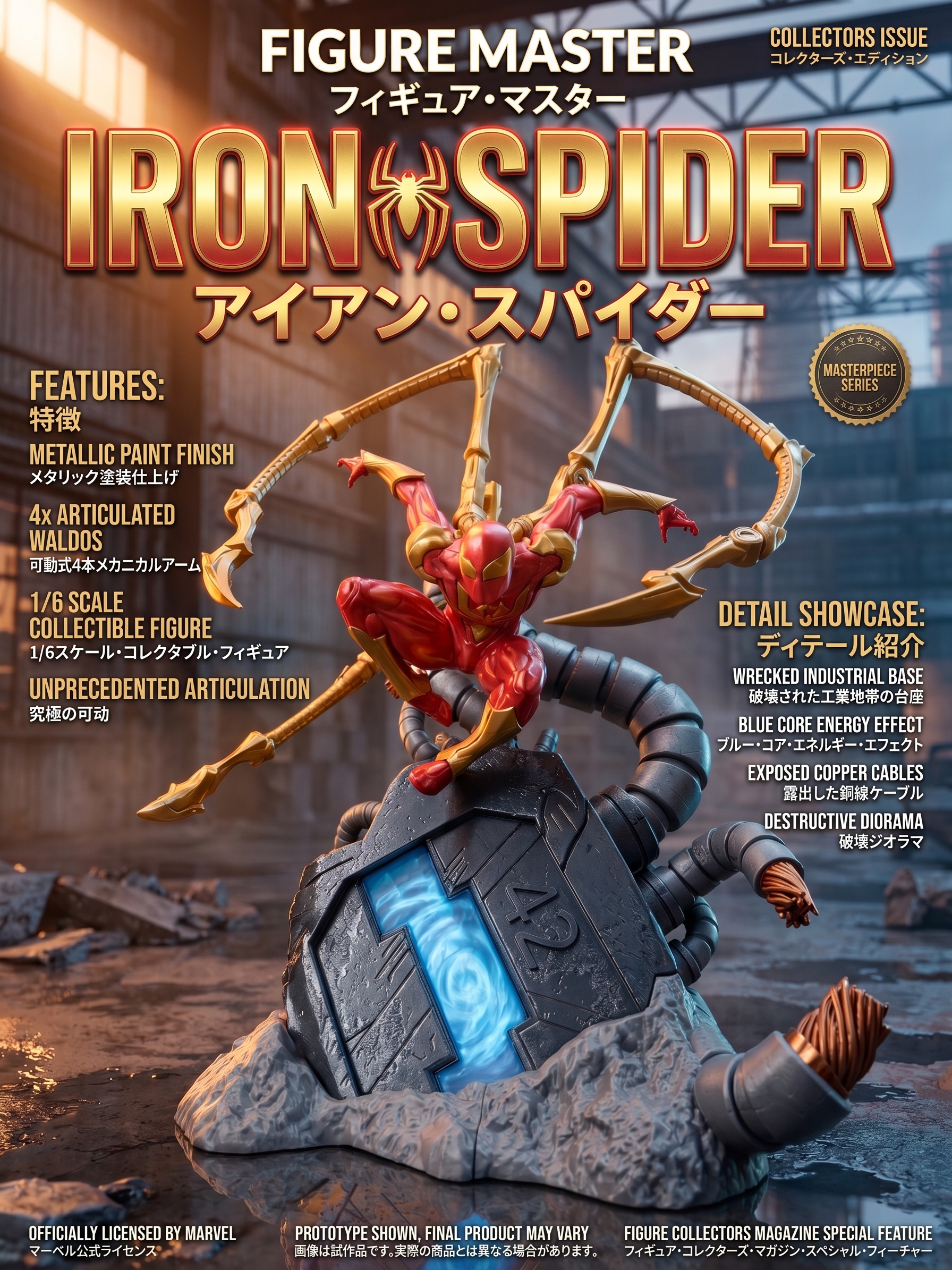 Accesorio para impresora 3D: 全分件+no AMS 钢铁蜘蛛侠（摆件不可活动），蓄力战斗姿态，iron spider man — vista de referencia 3