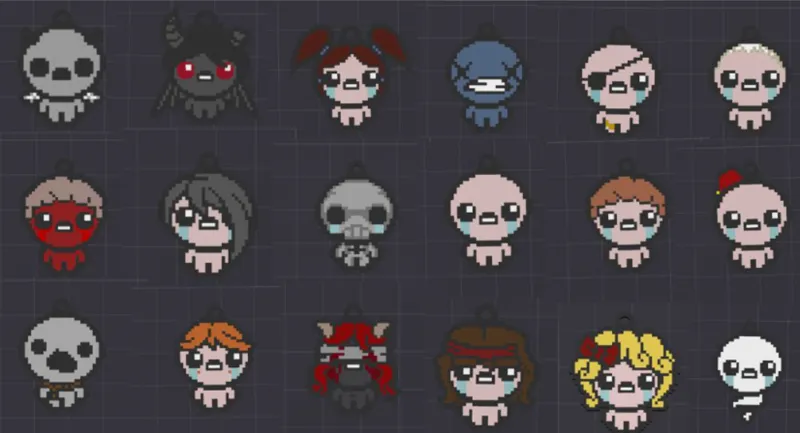 The Binding of Isaac Character Keychains