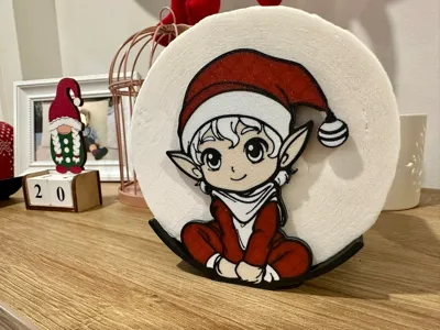 Toilet paper holder elf Christmas