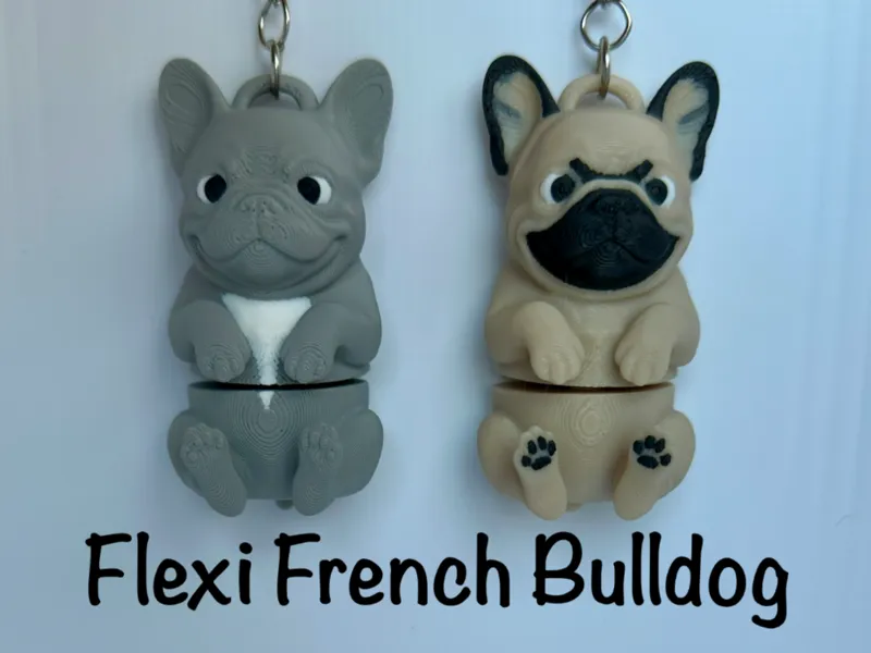 Flexi French Bulldog Keychain