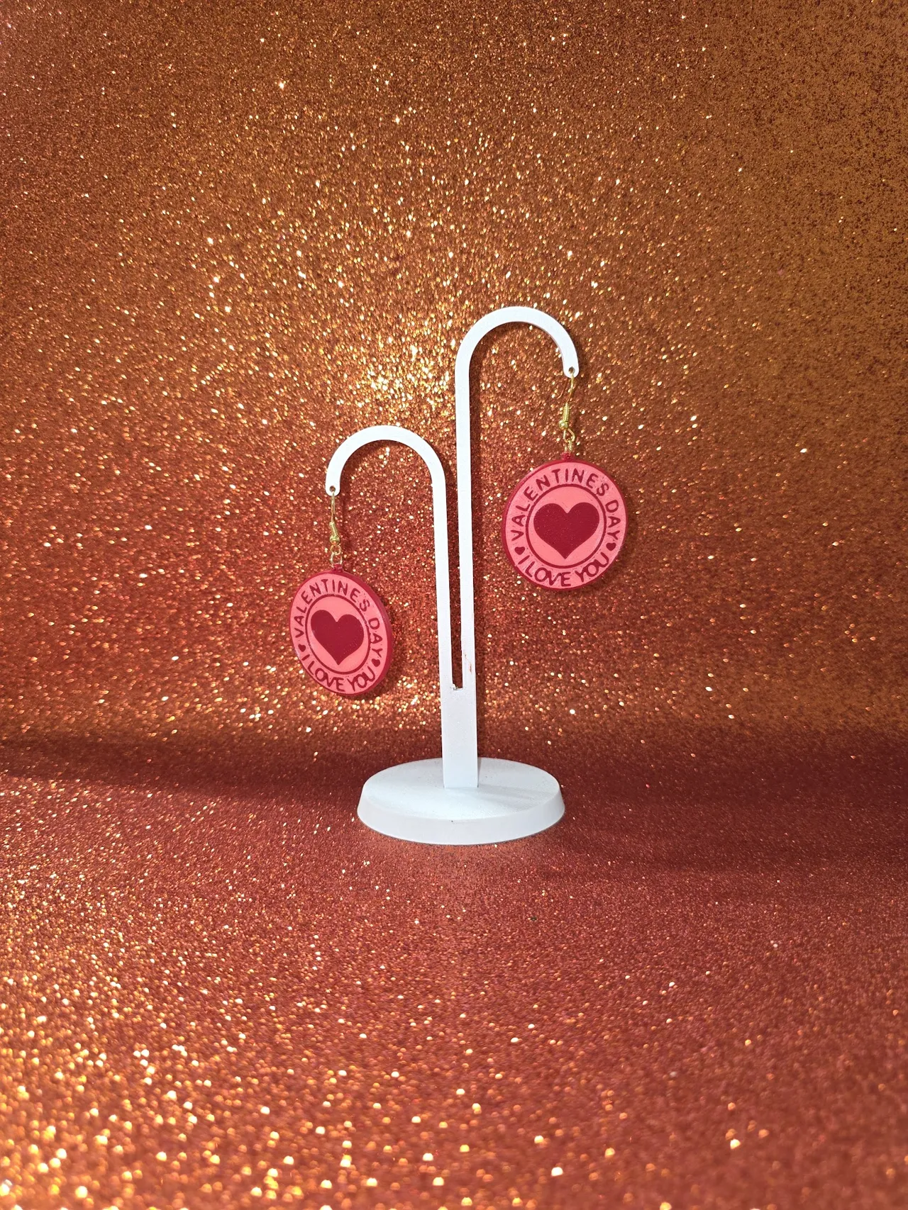 Valentine day earrings view 3