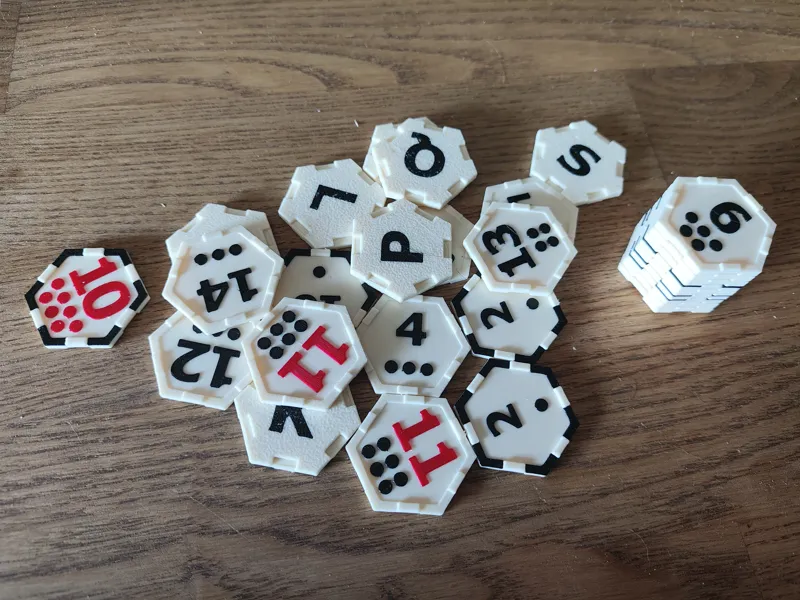 Catan Number Tokens for D8 dice