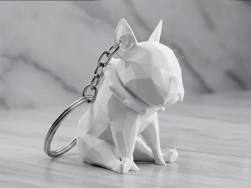  Low-Poly Frenchie KeyHolder