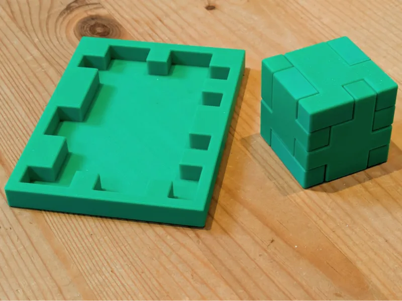 Cube flat puzzle 2 of 6 - with two ways to solve