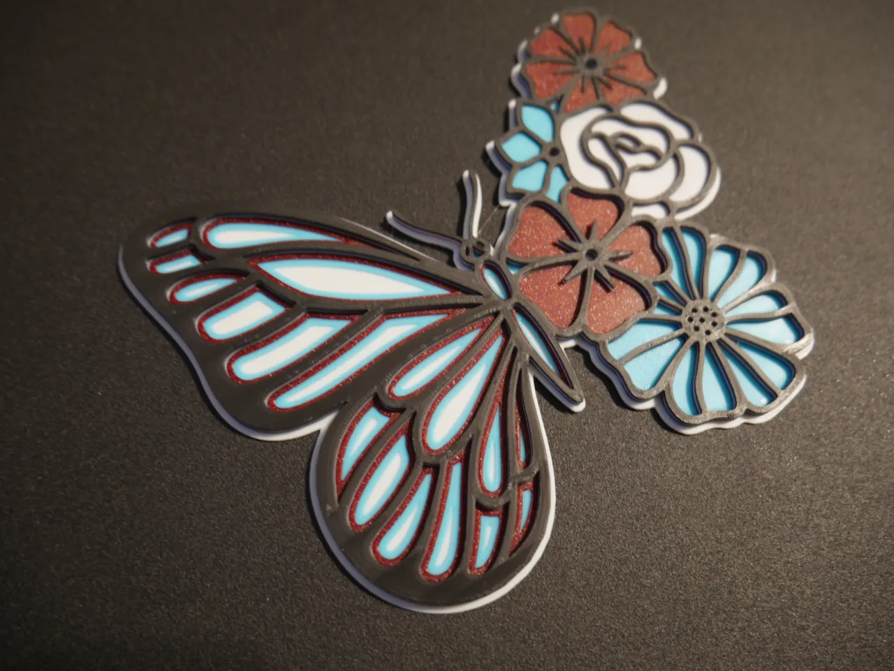 Customizable Floral Butterfly view 2