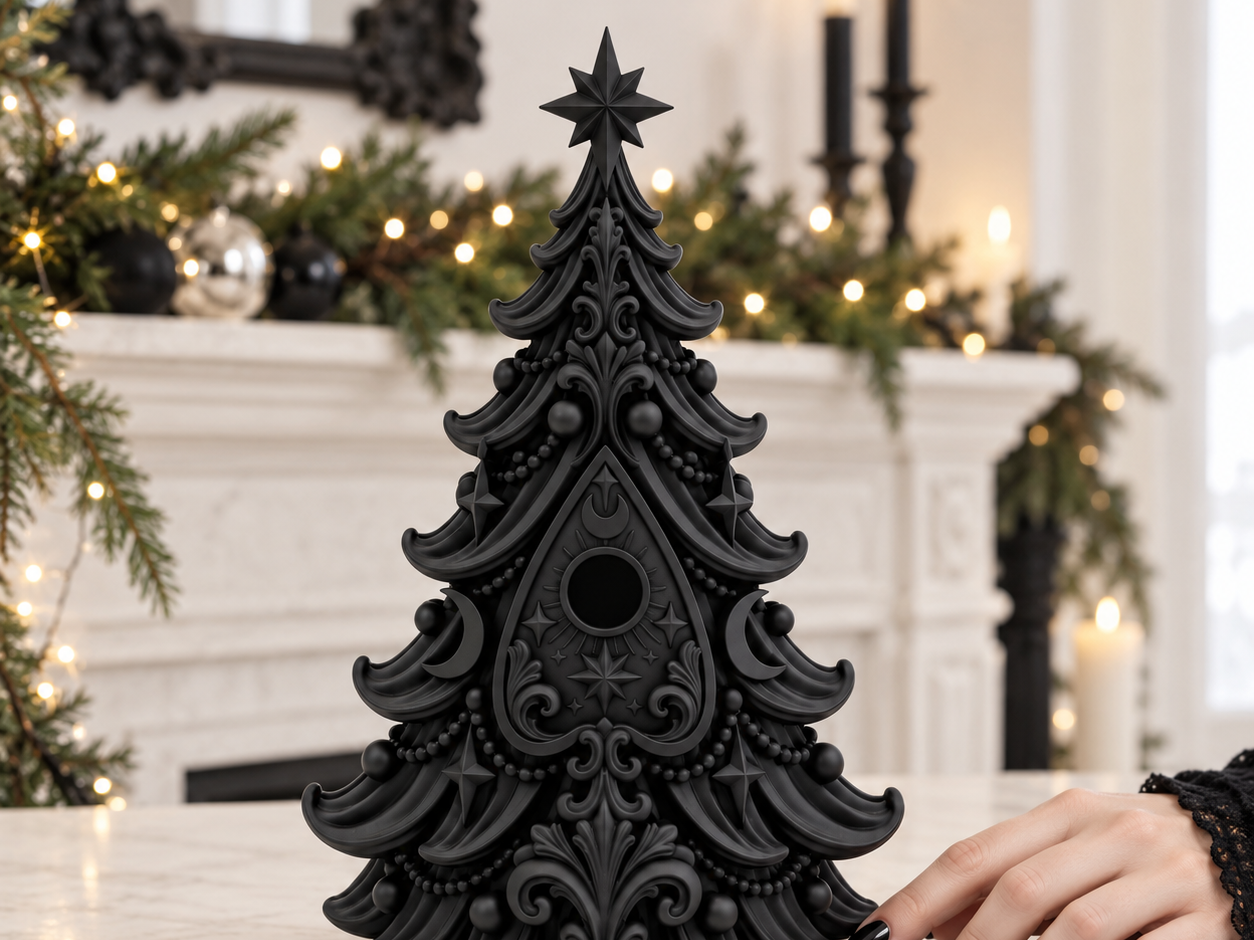 Goth Christmas Yule Ouija planchette Tree Decor - 1