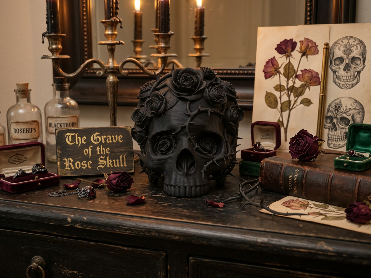 Rose Skull - Home Decoration