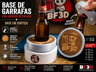Bottle Base with Integrated Opener and Cork