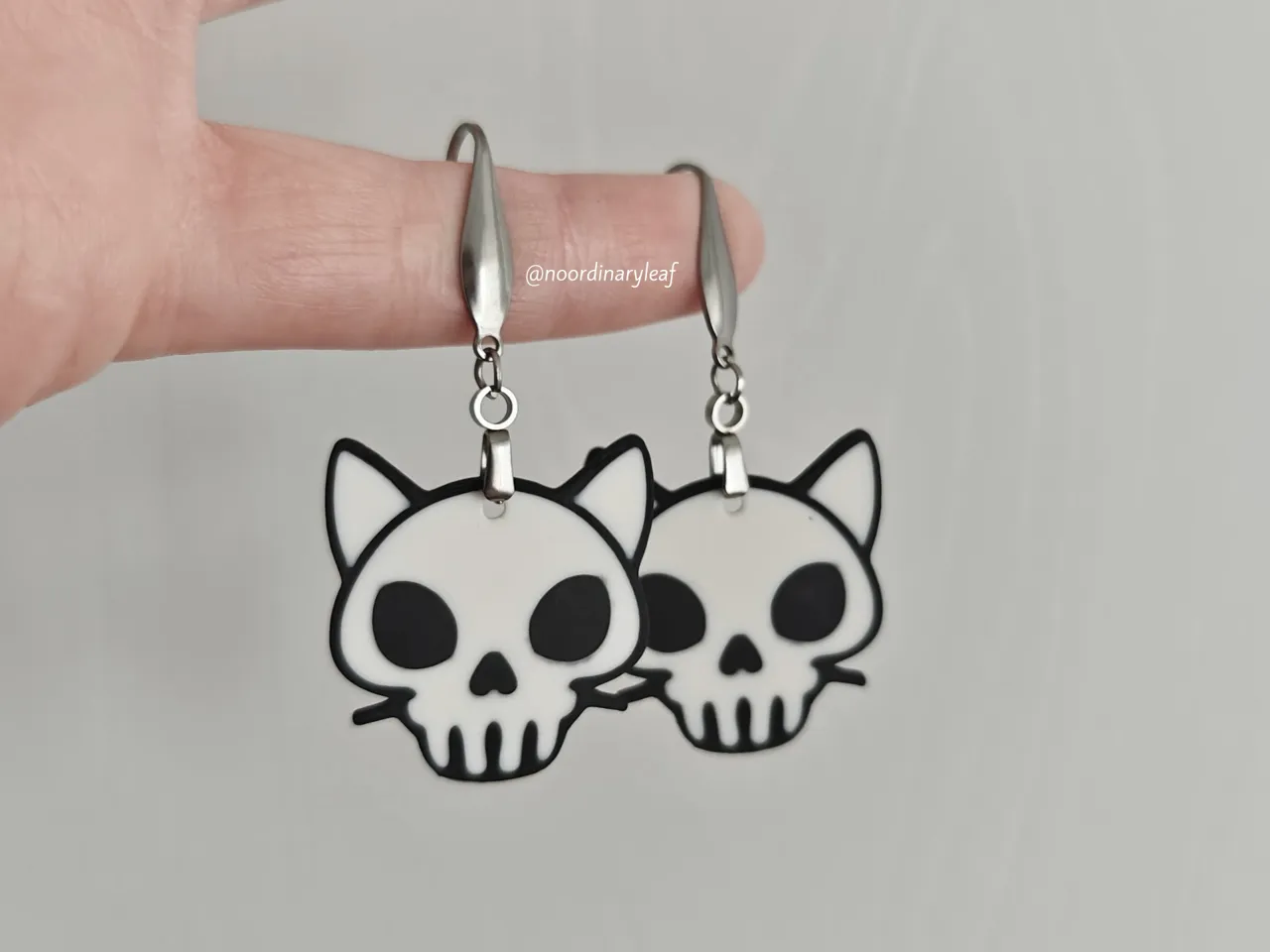 Halloween earrings - ghosts, cats and skulls view 2