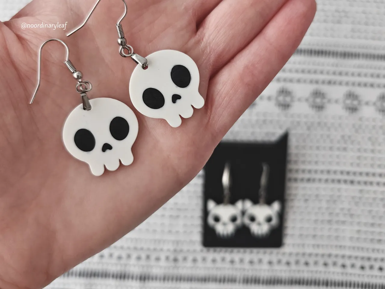 Halloween earrings - ghosts, cats and skulls view 3