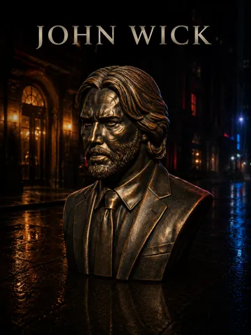 Figura decorativa: John Wick Bust — vista de referencia 2