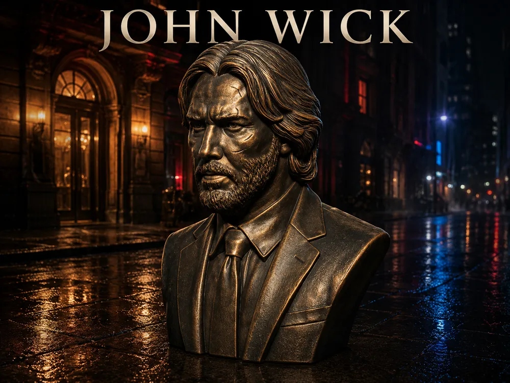 Figura decorativa: John Wick Bust. Referencia del modelo original.