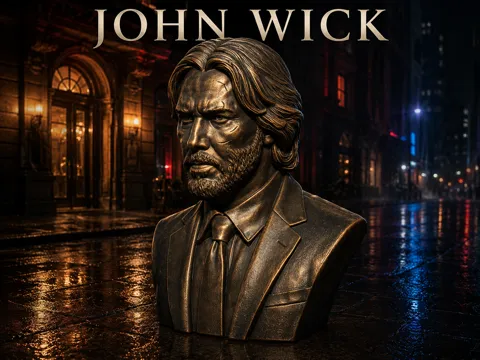 Figura decorativa: John Wick Bust — referencia de MakerWorld
