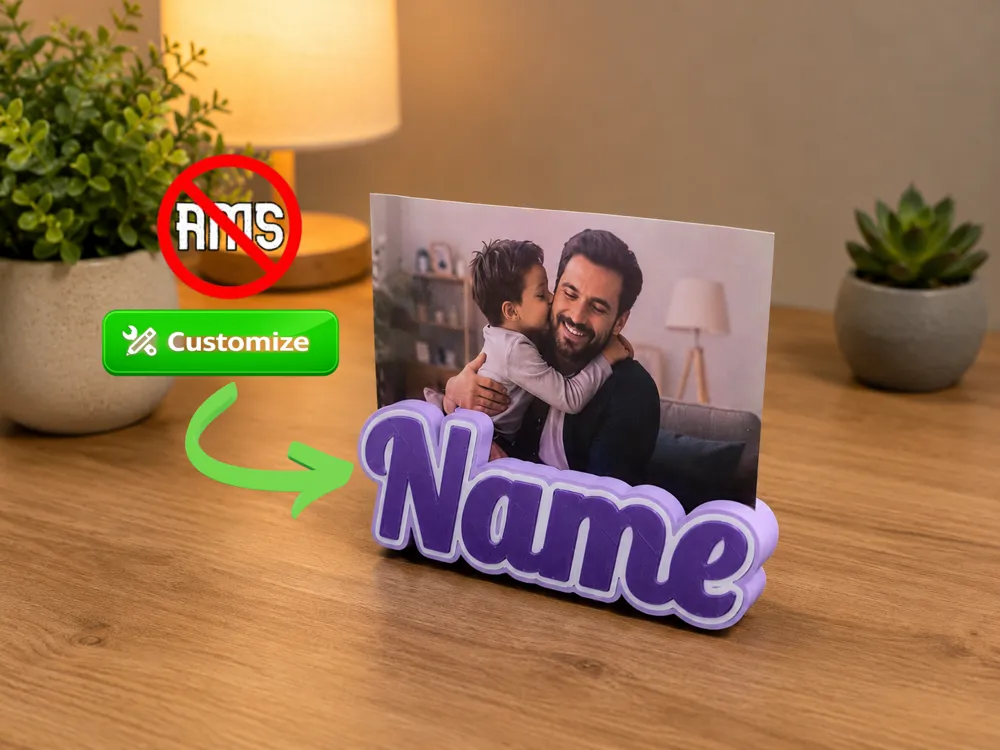 Soporte: Porta-Foto Personalizável com Nome. Referencia del modelo original.