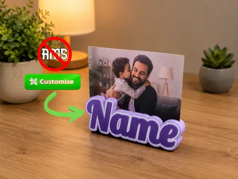 Soporte: Porta-Foto Personalizável com Nome — referencia de MakerWorld