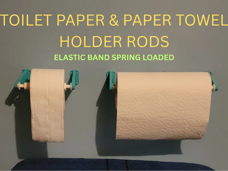 Toilet Paper and Paper Towel Elastic Spring Rod