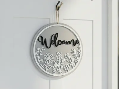 Welcome Door Sign / Wreath