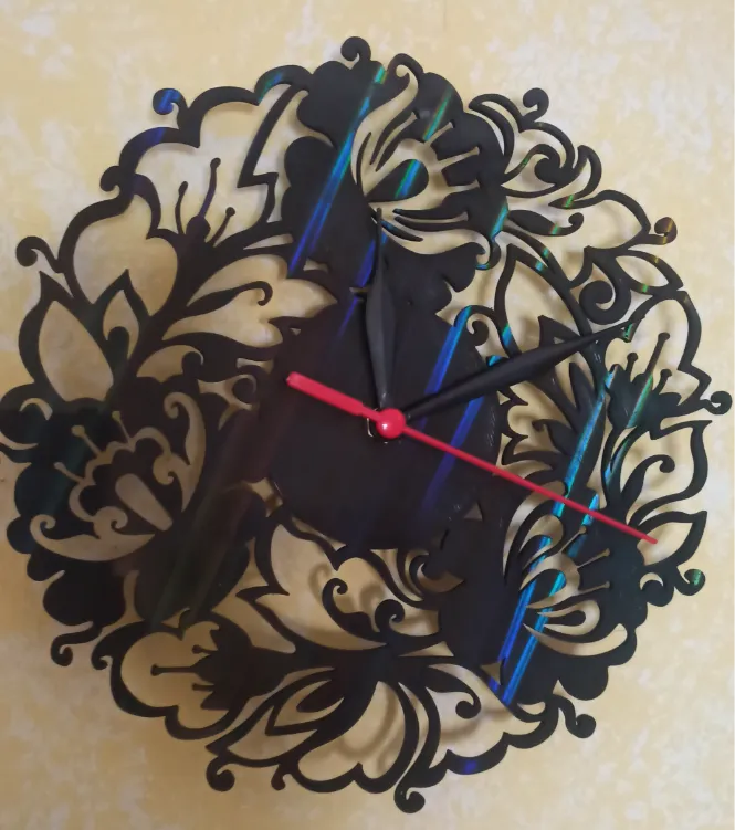 flowers wall clock