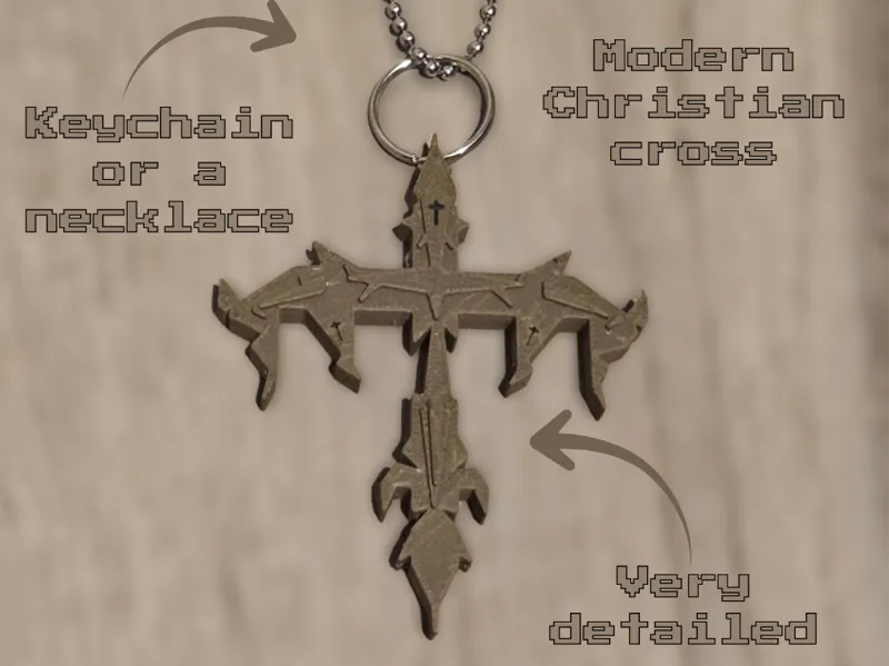 Modern Christian Cross Keychain/Necklace