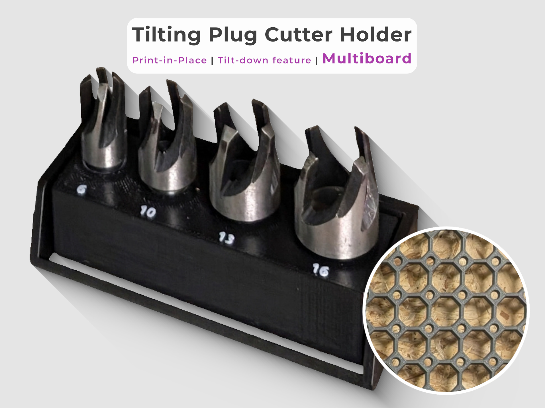 Tilting Plug Cutter Holder for Multiboard