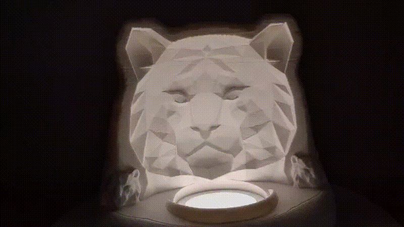 Low Poly Tiger 3D Lampe