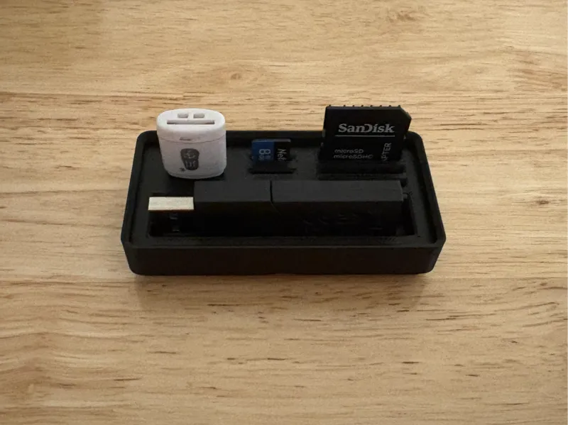 Gridfinity USB, MicroSD and SD Card Holder