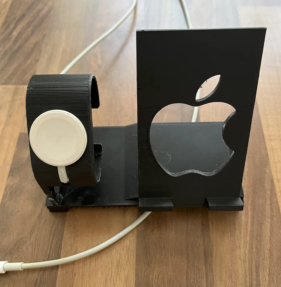IPhone and Apple Watch charging stand - Free 3D Print Model - MakerWorld