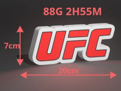UFC LOGO LEDBOX WALLDECOR DECOR ROOM WALLART 2d
