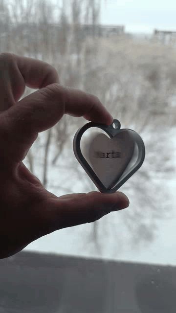 Fidget Keychain. Rotating Valentine's Day Heart